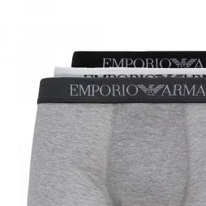 Трусы мужские 3 шт EMPORIO ARMANI, разноцветные (белый, серый, черный)