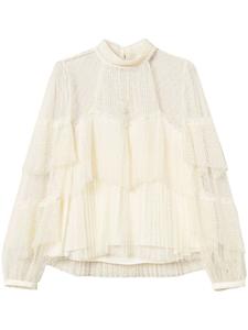 TWINSET плиссированная блузка из тюля, белый