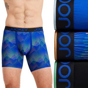 Мужские трусы-боксеры из микрофибры Jockey, 3 комплекта, устойчивые к истиранию, 5 дюймов, цвет Pinnacles Black