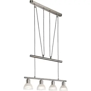 Подвесной светильник DAYTONA E14, 4 шт., теплый белый свет, подвесная лампа, декор, альдебастер, обеденный стол, обеденная зона Nowa, Nickel matt