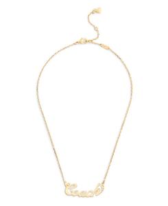 Подвеска-колье с именной табличкой тренера, имитирующей камень COACH, Gold