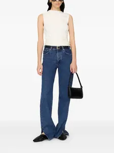 Драпированный топ Lucia с воротником-хомутом ANINE BING, белый