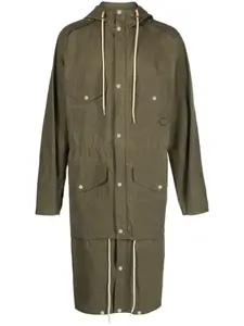 Вощеная парка с капюшоном Gucci, зеленый