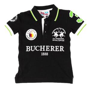 Рубашка-Поло с короткими рукавами для мальчиков и воротником с лацканами 2кп014 La Martina, черный