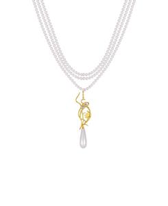 Колье с ландышами RETRO CHIC, White & gold