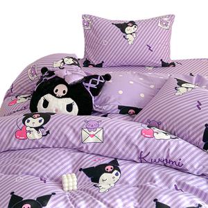 100% Cotton Single Item Set Series Пододеяльник All Season All Sanrio, Stripes Kuromi