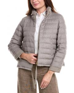 Куртка из шелка и кашемира с стеганой подкладкой Herno, серый