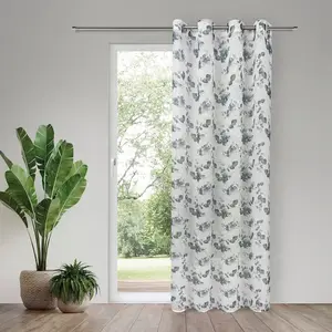 Штора Helma с люверсами, 1 шт., комплект, шторка с люверсами Helma Gerster, белый/синий