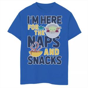 Футболка с рисунком «Я здесь для сна и перекусов» для мальчиков 8–20 лет «Звездные войны: Мандалорец» Star Wars