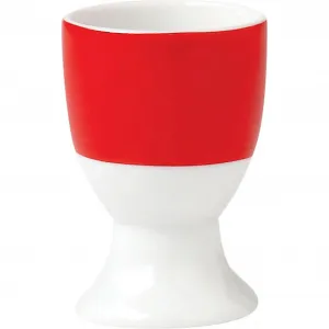 Подставки для яиц van Well «Vario» (набор, 6 шт., 6 подставок для яиц), фарфор, можно мыть в посудомоечной машине и использовать в микроволновой печи, красный/белый