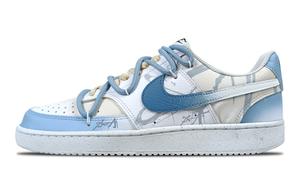 Кроссовки Nike Court Vision 1 Skateboarding Shoes Unisex Low-top White, голубой