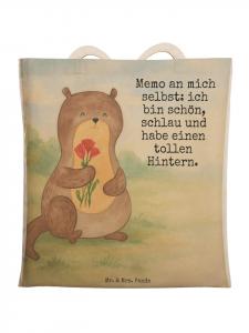 Mr. & Mrs. Panda Сумка-шоппер с дизайном «Букет выдры» и надписью белого цвета