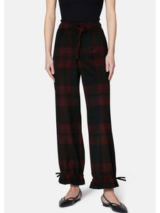 MADELEINE Клетчатые брюки в стиле джоггеров, черно-смородинового цвета