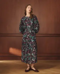 Платье с длинными рукавами в цветочный принт Lloyd's, фиолетовый