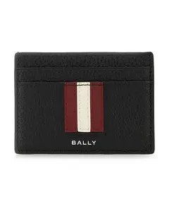 Черный кожаный кошелек-держатель для карт Bally, черный