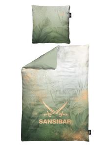 Постельное белье Jungle, 135x200 см, зеленого цвета Sansibar, 135 x 200 + 80 x 80 см