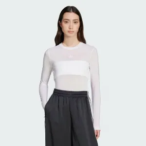 Футболка с длинным рукавом Adidas Adicolor с тремя прозрачными полосками, цвет White