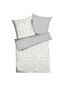 Постельное белье Leaf серого цвета kaeppel, 155 x 220 + 80 x 80 см