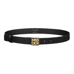 Кожаный ремень из коровьей кожи женский черный ширина 2,5 см DIOR