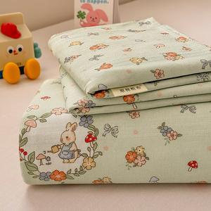 Yalu Комплект постельного белья из 3 предметов (простыня 230х240 см, 2 наволочки), грубая хлопковая ткань, цвет Lvdou Qingchen