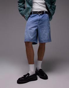 Простая джинсовые шорты Carhartt WIP, средне-синего цвета