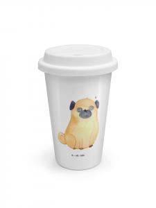 Mr. & Mrs. Panda Термос с изображением белого мопса без надписи