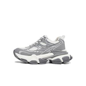 Противоскользящие, износостойкие, дышащие, легкие, увеличивающие рост, низкие, массивные кроссовки для женщин Lee Cooper, Red Elegance Gray