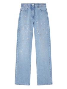 Versace декорированные джинсы с завышенной талией, синий