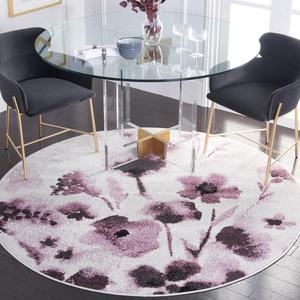 SAFAVIEH Adirondack Collection ковер 183 x 183 см Ivory / Purple ADR127L цветочный акварельный Non-Shedding для столовой, прихожей, гостиной, спальни