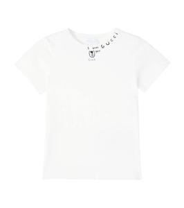 Футболка из хлопкового джерси с принтом Euan Roberts Gucci Kids, New White/Mc