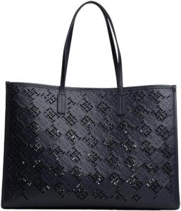 Большая сумка-тоут Tommy Hilfiger Monogram с магнитной застежкой, Space Blue