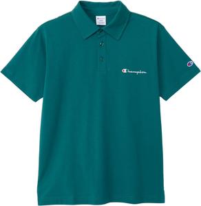 Эксклюзивная базовая рубашка-поло Champion Amazon.co.jp с вышитым логотипом, короткий рукав, 100% хлопок, вышитый логотип, поло SHIRTC3-X361Z Мужская, зеленый