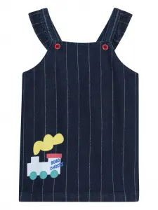 Платье в полоску с оборками Bobo Choses, синий