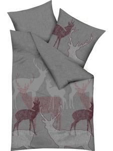 Тонкое фланелевое постельное белье серого цвета kaeppel, 135x200 см (80x80 см)