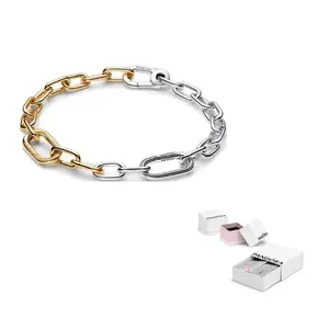 925 Sterling Silver браслеты для женщин золото/серебро Pandora, золото/серебро
