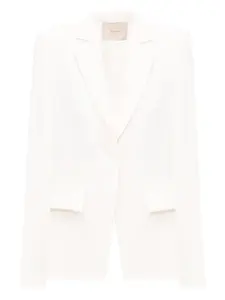 Однобортный пиджак на пуговицах Twinset, белый
