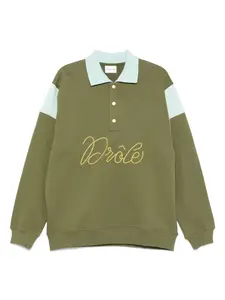 Хлопковая рубашка-поло Drôle De Monsieur, зеленый