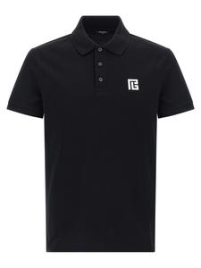 Поло с вышивкой BALMAIN, черный