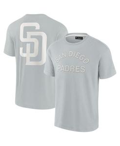 Мужская и женская серая супермягкая футболка San Diego Padres с коротким рукавом Fanatics Signature, серый