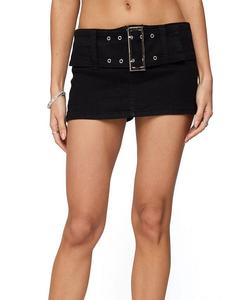 Пейсон Мини-шорты-юбка с широким поясом Edikted, черный