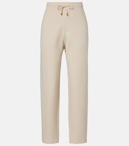 Зауженные брюки Viera из смеси хлопка и шелка Loro Piana, Arctic Wolf