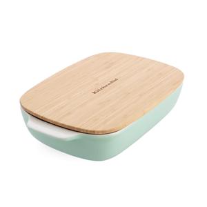 Керамическая форма для запекания, натуральные материалы, каменная керамика Kitchenaid, белый/светло-зеленый