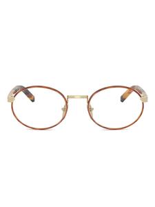 Prada Eyewear round-frame очки, коричневый
