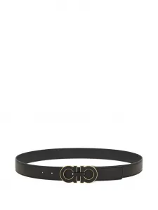 Ремень с декором Gancini Ferragamo, черный