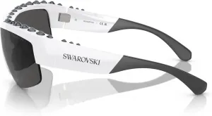 Женские прямоугольные солнцезащитные очки Swarovski SK6014, White/Dark Grey