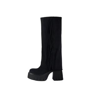 Ботфорды 9 см женские AIQINISHA, черные