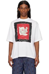 Футболка из хлопка с принтом белого олененка Marni