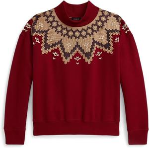 Толстовка свободного кроя из флиса Fair Isle Polo Ralph Lauren Kids, Holiday Red