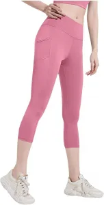 Капри-леггинсы для женщин High Waisted с карманами