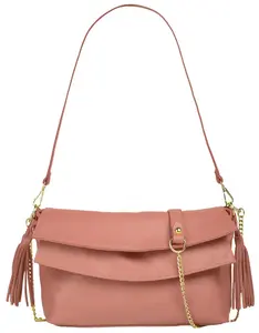 Сумка через плечо Samantha Look, натуральная кожа, производство Италия, розовый